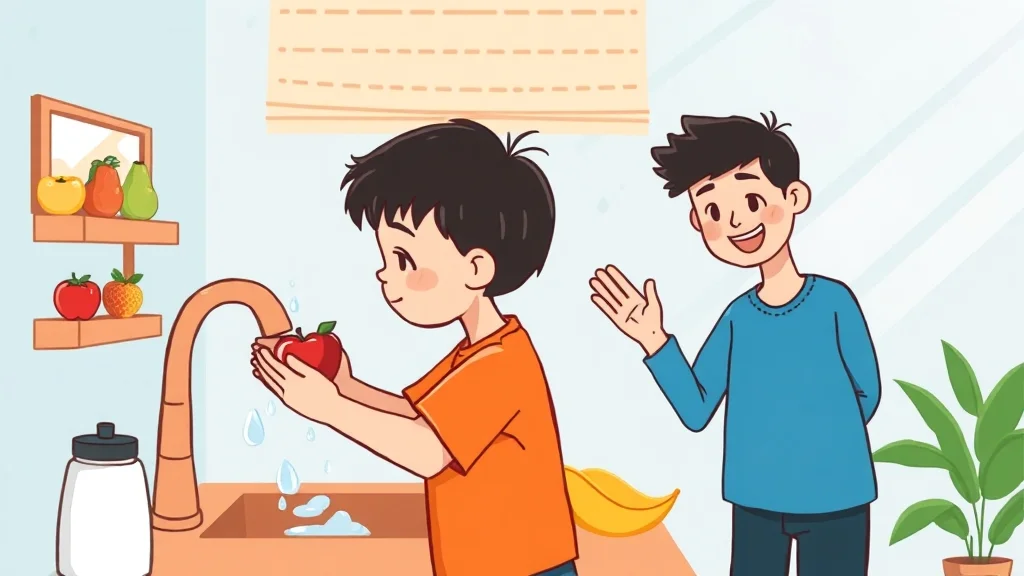 환절기 건강 관리 A to Z: 감기, 면역력, 심혈관 질환까지 완벽 대비! 4 감기 예방을 위한 생활 습관 (cartoon 스타일)