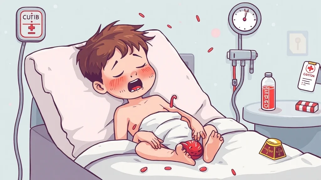 장염의 주요 증상은 무엇인가요? (illustration 스타일)