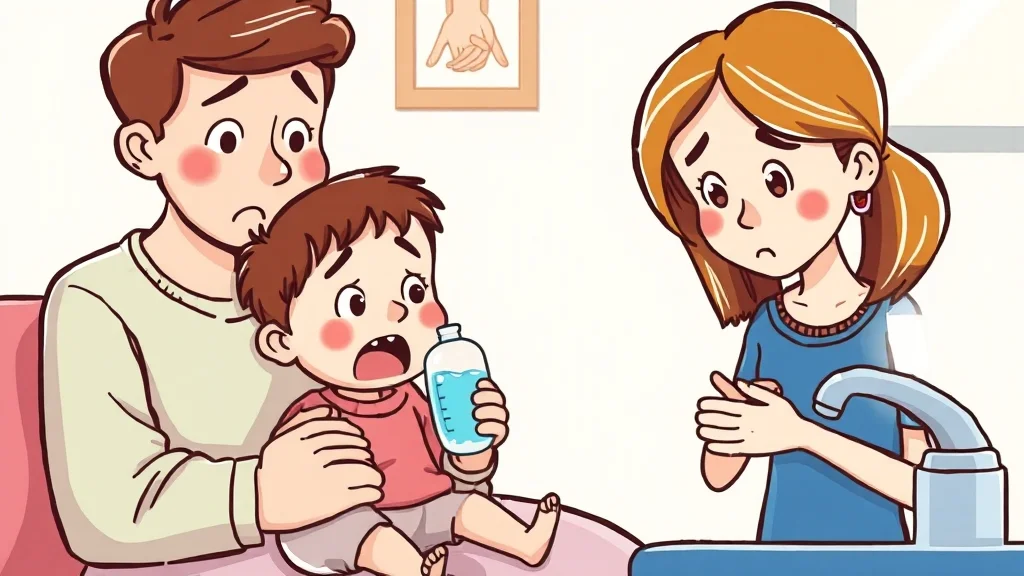 소아 장염, 어떻게 대처해야 할까요? (cartoon 스타일)