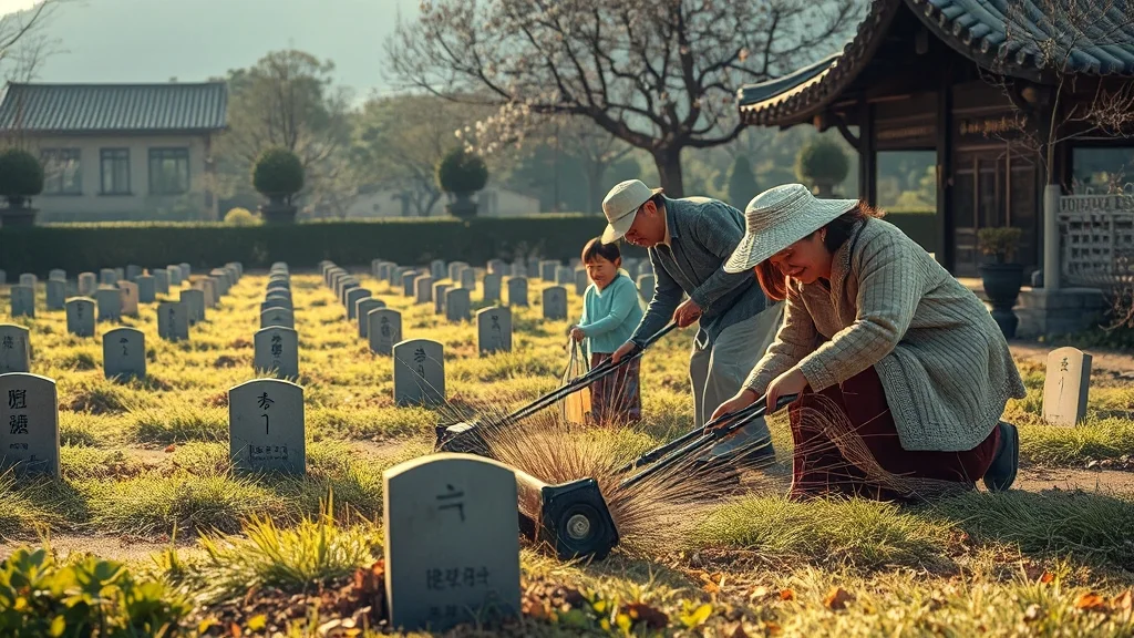 추석 성묘&벌초 완벽 가이드: 시기, 방법, 안전, 예절, 금기사항 총정리 11 성묘와 벌초의 의미 (realistic 스타일)