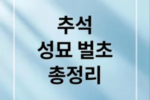 추석 성묘&벌초 완벽 가이드: 시기, 방법, 안전, 예절, 금기사항 총정리