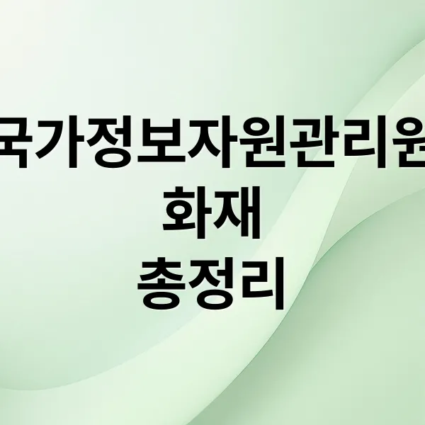 국가정보자원관리원 화재: 피해, 복구, 대체 서비스 총정리
