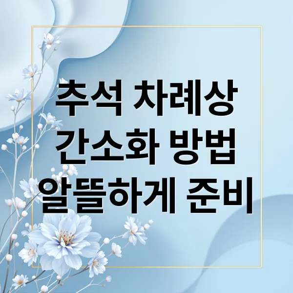 추석 차례상, 간소화 시대: 비용 절감 & 실속 차례상 완벽 가이드