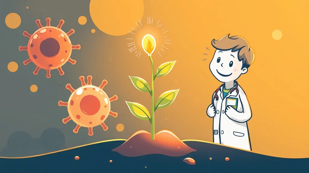 암 극복 사례: 조기 발견의 희망 (illustration 스타일)