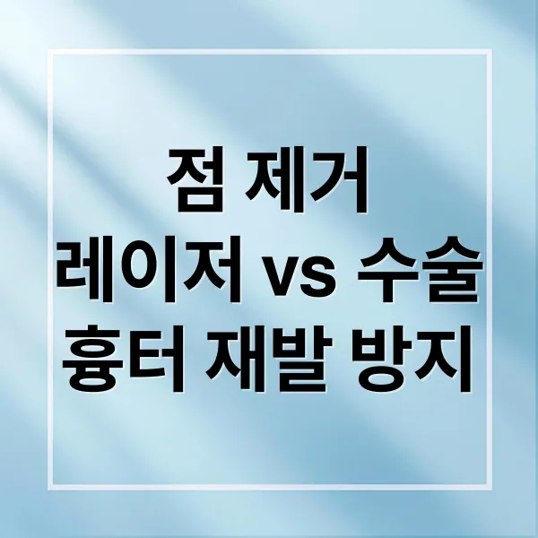 점 제거 A to Z: 레이저 vs 수술, 흉터/재발 방지 및 관리법