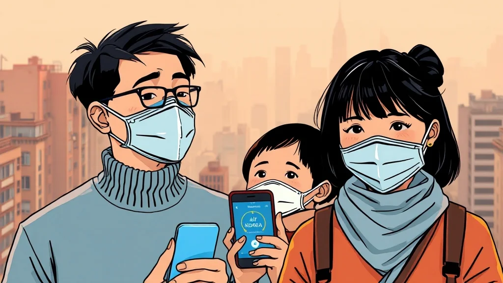 미세먼지 완벽 가이드: 농도 확인부터 건강 영향, 마스크 선택까지! 8 미세먼지 예보 및 날씨 정보 (illustration 스타일)