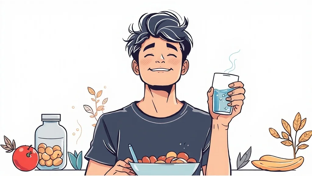 간헐적 단식 시 식사 및 영양 관리 (illustration 스타일)