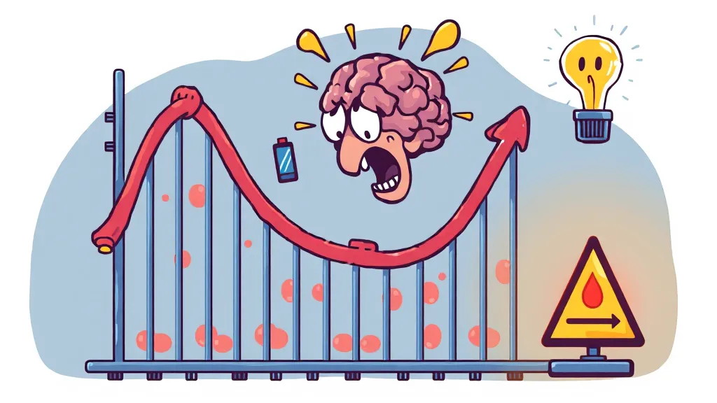 혈당 스파이크 위험과 증상 (cartoon 스타일)