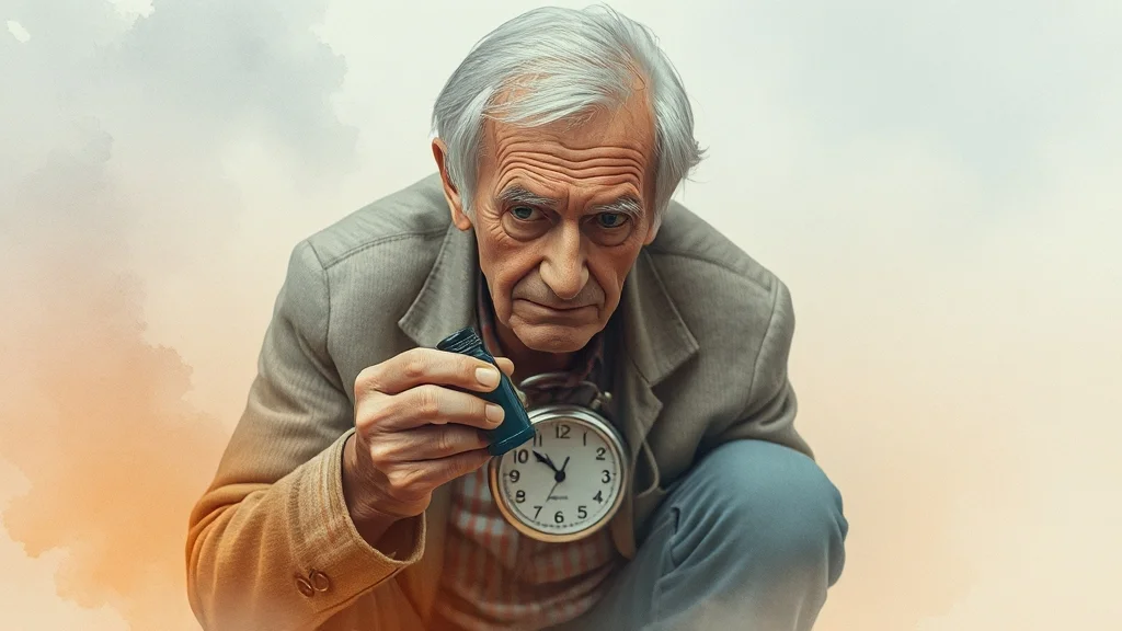 노인 변비의 주요 원인 (watercolor 스타일)