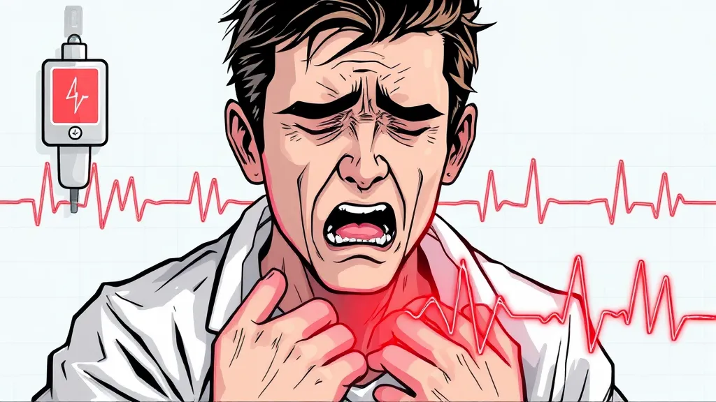 심근경색 초기 증상 및 진단 (illustration 스타일)