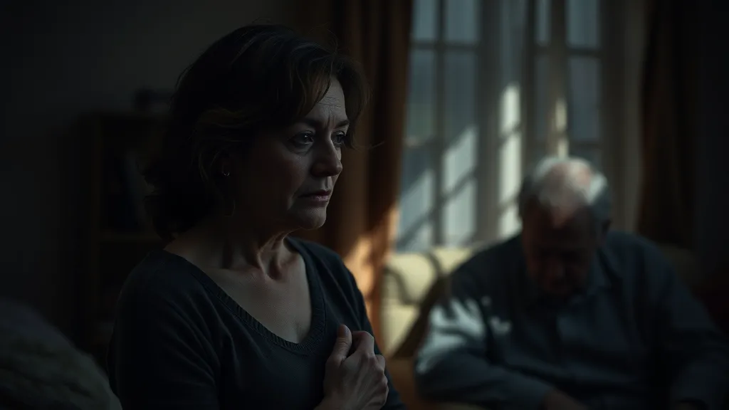 간병 책임 전가, 며느리의 부담 가중 (realistic 스타일)