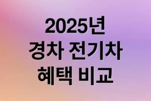 2025 경차 전기차 혜택 총정리: 세금 감면부터 통행료 할인까지!