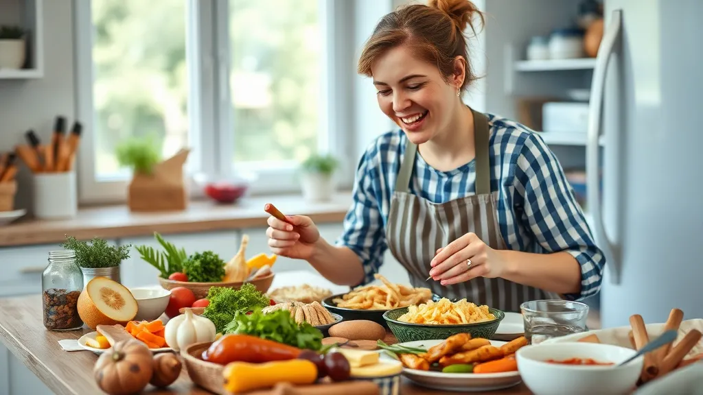 식비 절약 노하우 (장보기, 집밥 활용) (realistic 스타일)