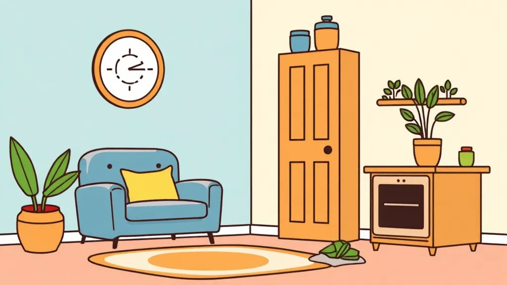 생활 꿀팁 대방출: 청소, 얼룩 제거, 냄새 탈취, 절약, 건강, 정리정돈 A to Z 5 냄새 제거 및 탈취 꿀팁 (cartoon 스타일)