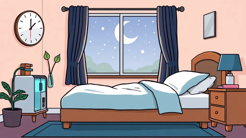 숙면 위한 침실 환경 (cartoon 스타일)