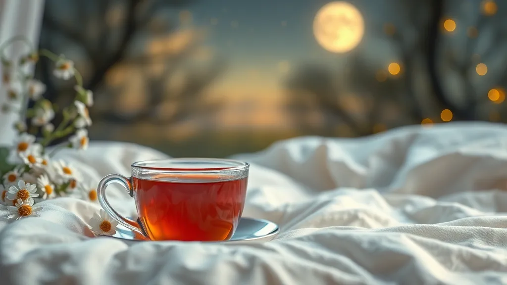 수면 질 높이는 음식과 차 (realistic 스타일)