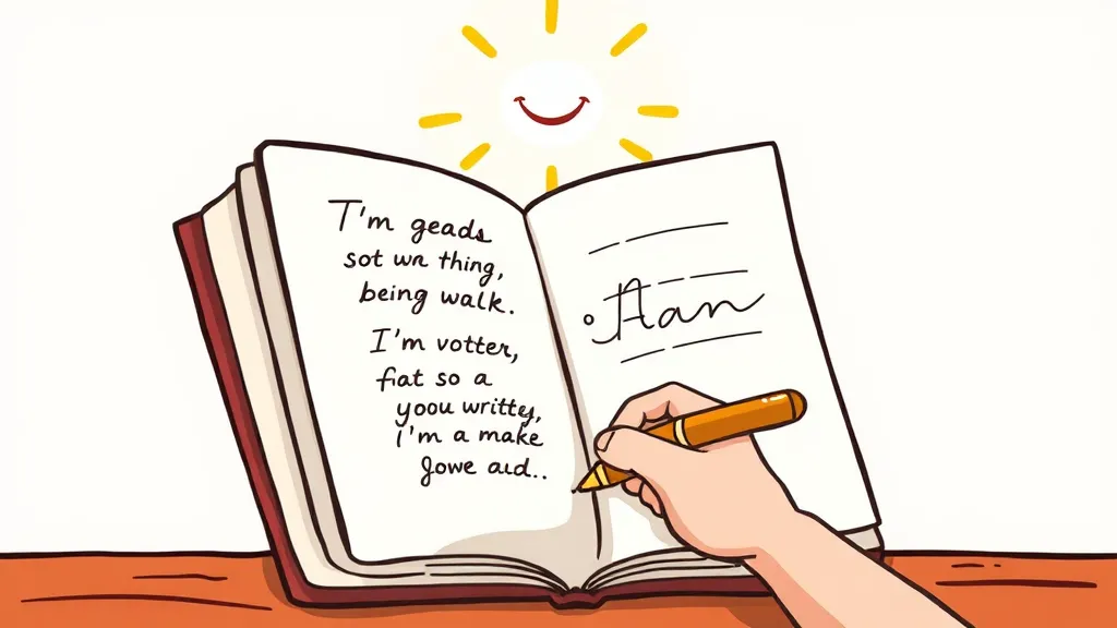 글쓰기로 긍정적 감정 UP (cartoon 스타일)