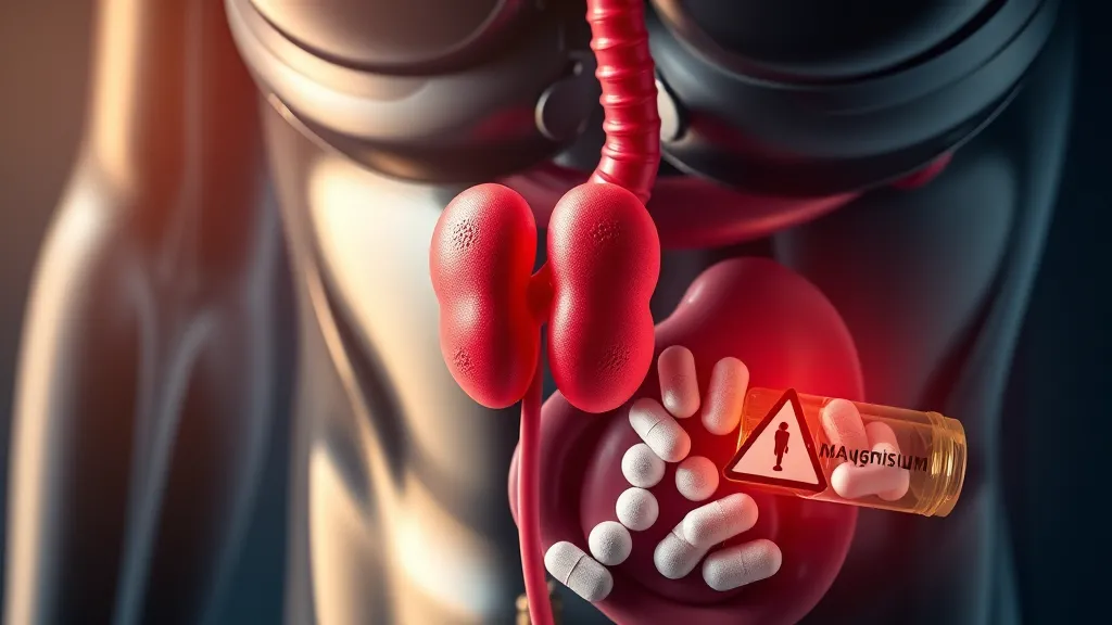 마그네슘 섭취 시 주의사항 및 부작용 (realistic 스타일)