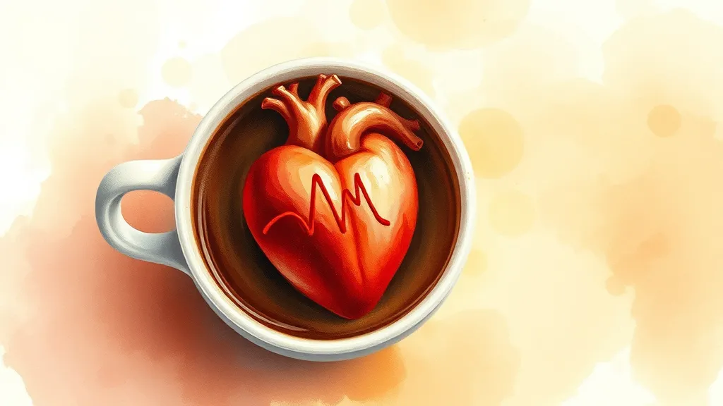 카페인 작용 메커니즘 (watercolor 스타일)