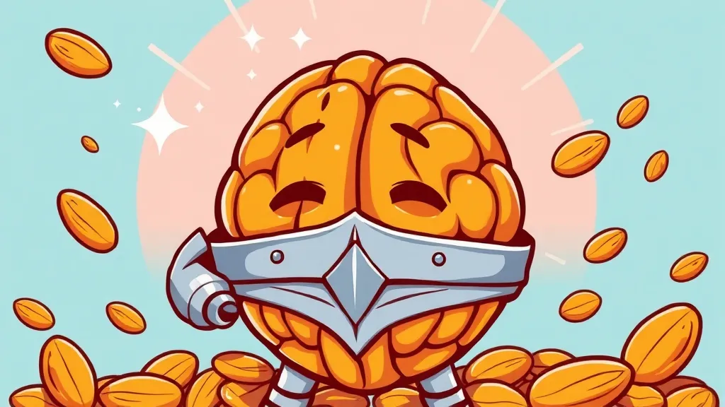 비타민 E, 뇌 건강 지킴이 (cartoon 스타일)