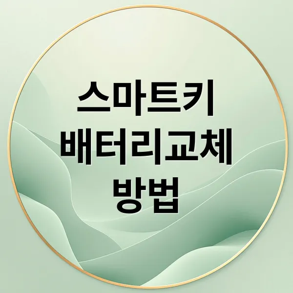 스마트키 배터리 교체 A to Z: 시기, 증상, 방법, 관리법 완벽 가이드