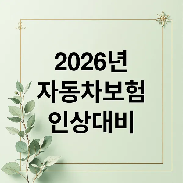 2026년 자동차 보험료 인상! 피할 수 없다면? 절약 전략 A to Z