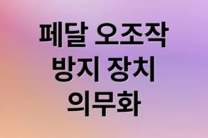 2029년 페달 오조작 방지 장치 의무화! 원리, 효과, 구형차 개선까지
