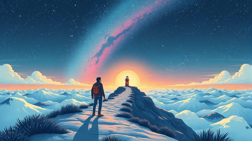 인생의 예측 불가능성, 어려움 극복과 행복 탐구 7 인생의 가치와 목표 설정 (illustration 스타일)