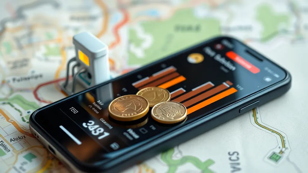 오피넷 앱: 똑똑하게 주유 가격 비교하기 (realistic 스타일)