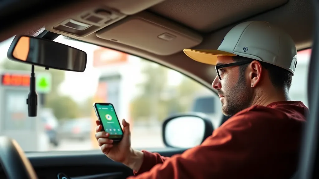 오일나우 앱: 실시간 정보로 기름값 절약하기 (realistic 스타일)