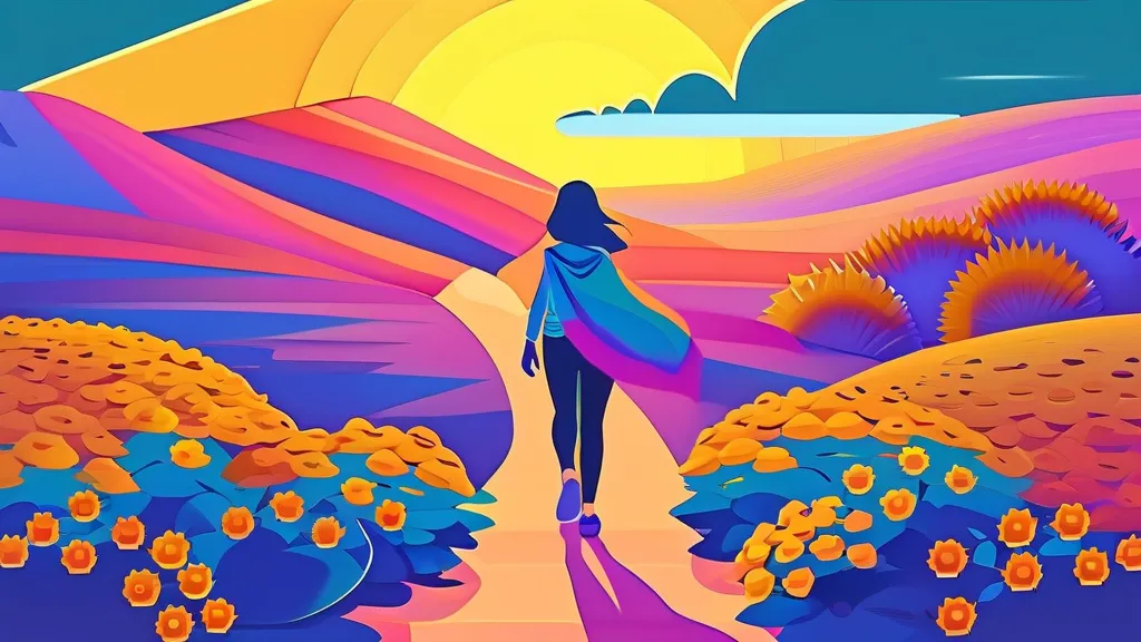 두려움을 넘어 성장하는 이야기 (cartoon 스타일)