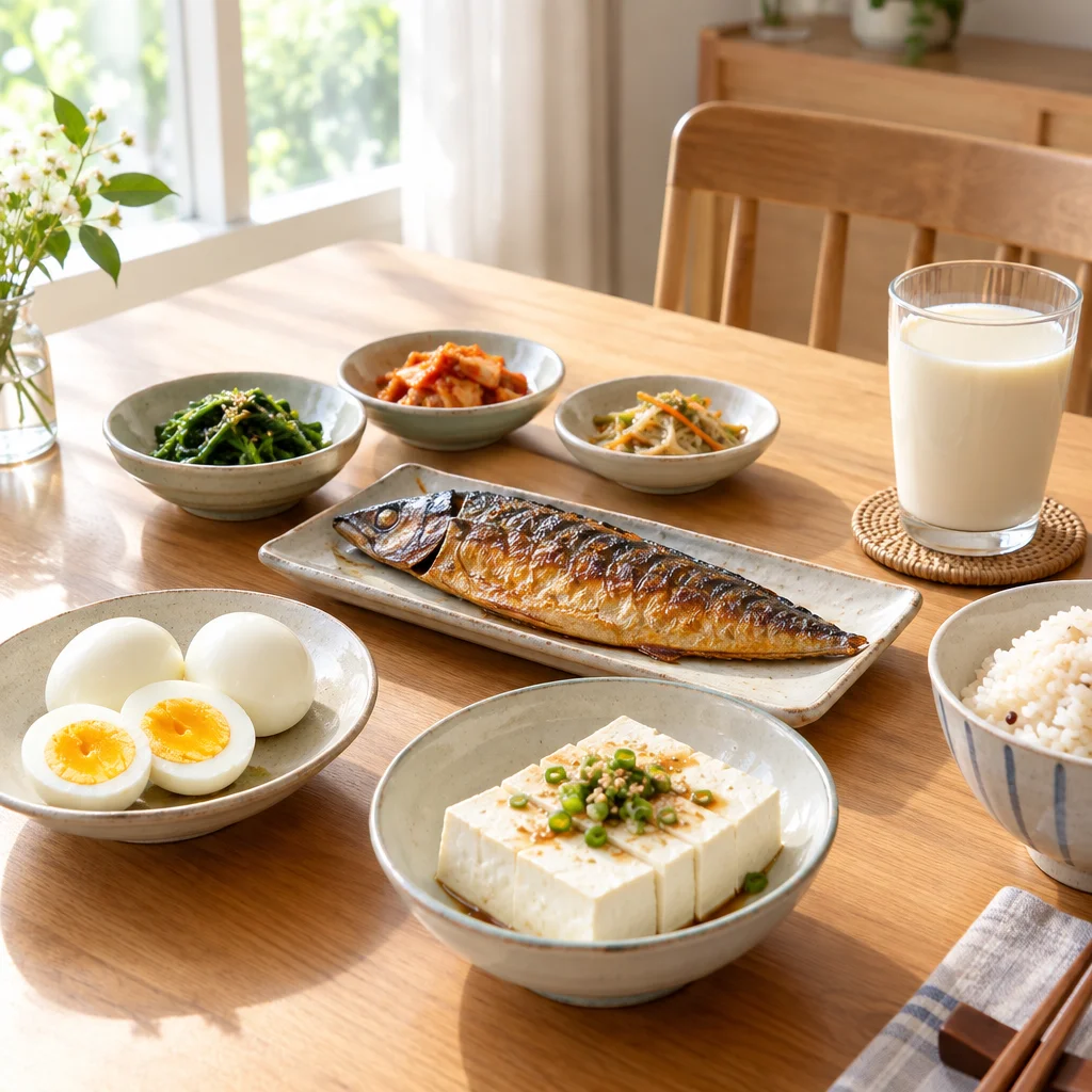 달걀, 두부, 생선으로 차린 단백질 식단